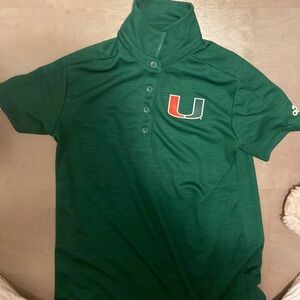 UMIAMI HURRICANES GREEN POLO SIZE S